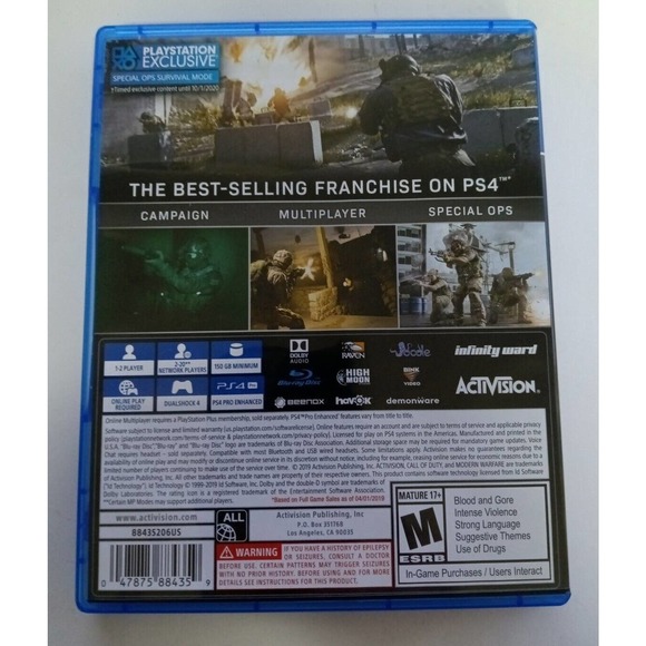 Call of Duty: Modern Warfare 2019‎ Sony Playstation 4 PS4 Complete Great Shape - Picture 2 of 5